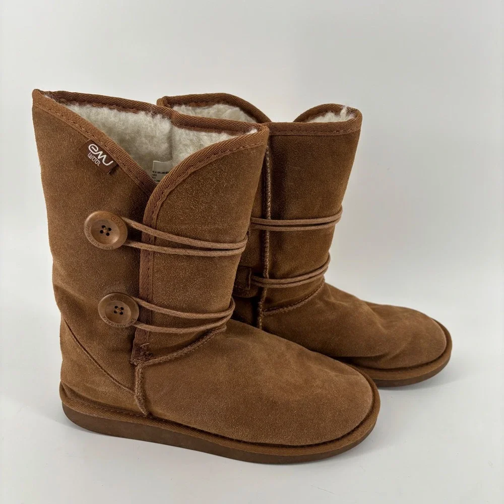 EMU Australia Womens Boots Size 9 Brown Suede Wool Lined Button Merino Cozy Wam‎